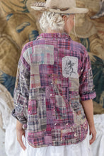 Load image into Gallery viewer, Madras Plaid patchwork shirt in pink back view 
