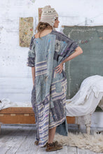 Load image into Gallery viewer, A symmetrical patchwork cover up dress full back view 
