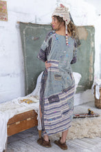 Load image into Gallery viewer, A symmetrical patchwork cover up dress full back view 
