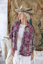 Load image into Gallery viewer, Madras Plaid patchwork shirt in pink front view 
