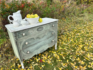 Custom Cottage Dresser hand painted with leaves