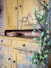 Load image into Gallery viewer, Golden vintage cupboard side view