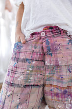 Load image into Gallery viewer, Long pink madras plaid shorts front view up close

