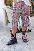 Load image into Gallery viewer, Long pink madras plaid shorts front view 
