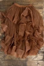 Load image into Gallery viewer, Jaded Gypsy Ruffled Dream Tulle Skirt in Chocolate