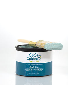 CeCe Caldwell's Duck Blue can and brush