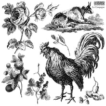 Load image into Gallery viewer, rooster and cow La Campagne Stamp by Iron Orchid Design
