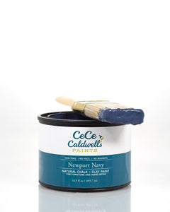 CeCe Caldwell's Paint Newport Navy can and brush