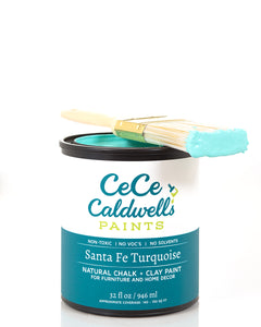 CeCe Caldwell's Santa Fe Turquoise can and brush