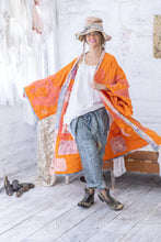 Load image into Gallery viewer, Orange full and long kimono twirl view
