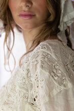 Load image into Gallery viewer, Eyelet Bohemian lace shirt close up
