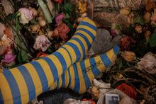 Load image into Gallery viewer, Magnolia Pearl Stripe OTK Socks 194
