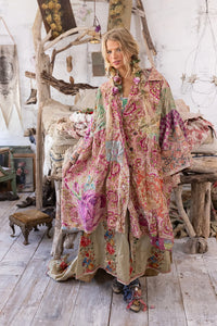 Full front view of patchwork coat