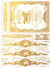 Load image into Gallery viewer, Up close view of third page of gold transfers
