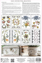 Load image into Gallery viewer, Back page and instructions of fairytale florals
