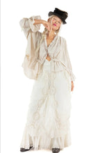 Load image into Gallery viewer, Eyelet bohemian peasant blouse front view
