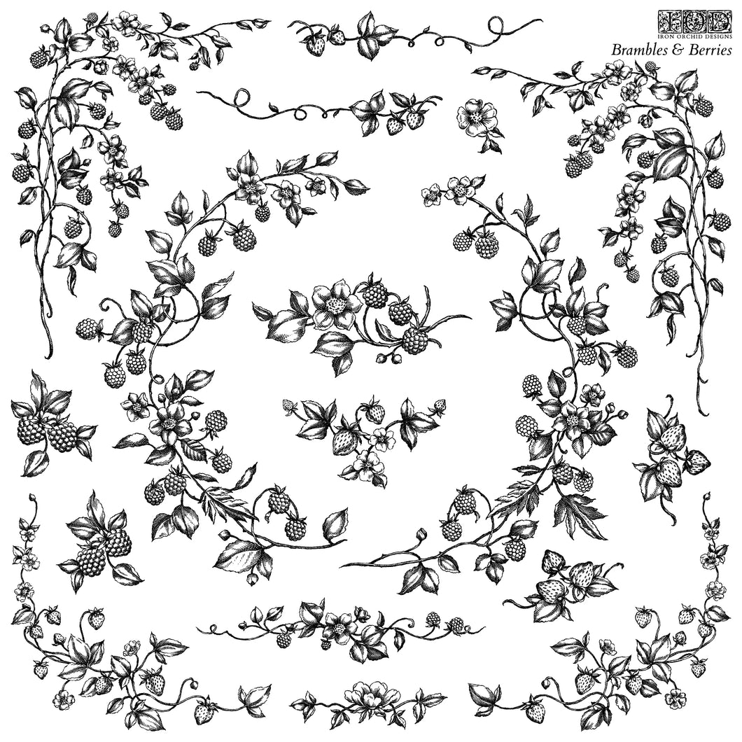Iron Orchid Designs Brambles and Berries 1 page Stamp