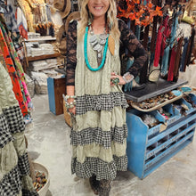 Load image into Gallery viewer, A Rare Bird Ruffle Check Dress Hand Sewn

