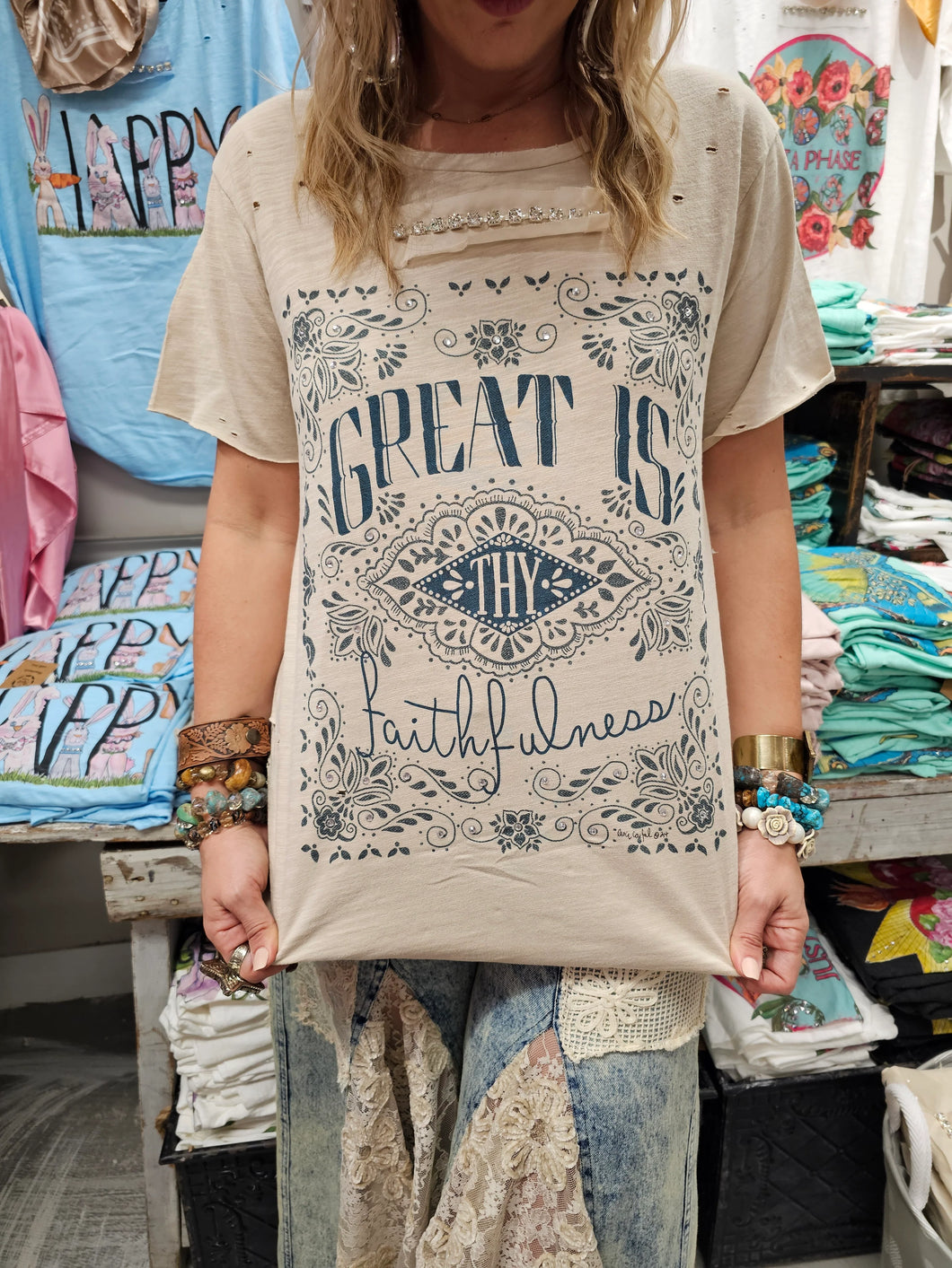 Great is Thy Faithfulness Tattered T Shirt