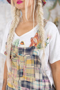 Patchwork Love Overalls with braids