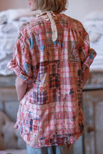 Load image into Gallery viewer, Patchwork Idgy Ruffle Shirt back
