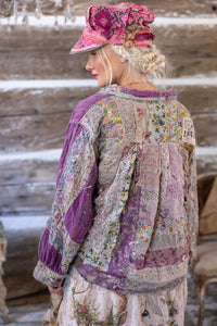 Back view of patchwork shirt.