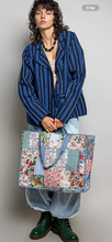 Load image into Gallery viewer, POL Patchwork Pattered Large Tote / Travel / Anything Bag

