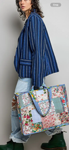 Load image into Gallery viewer, POL Patchwork Pattered Large Tote / Travel / Anything Bag
