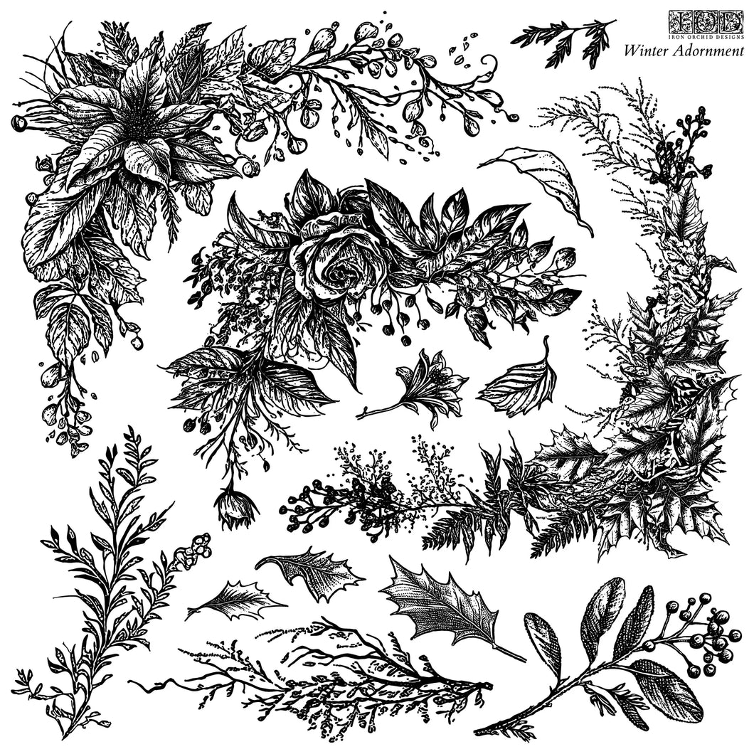 Iron Orchid Designs Decor Stamp Winter Adornment