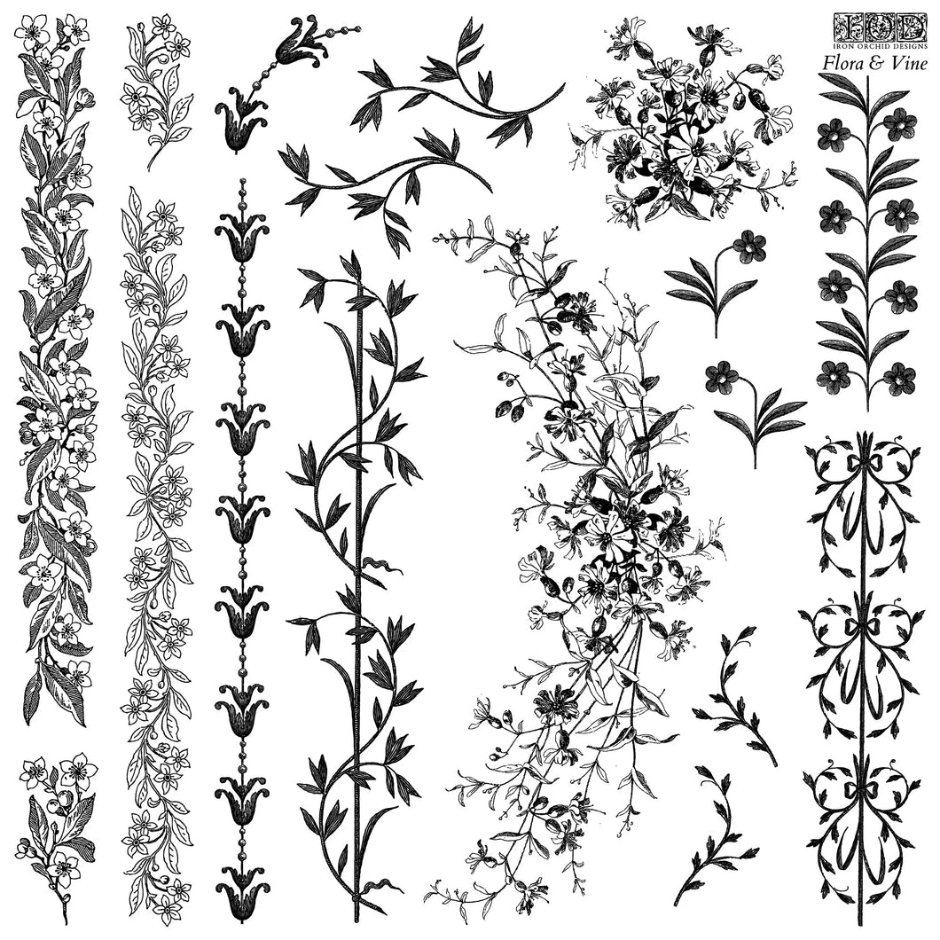 Iron Orchid Designs Decor Stamp Flora & Vine