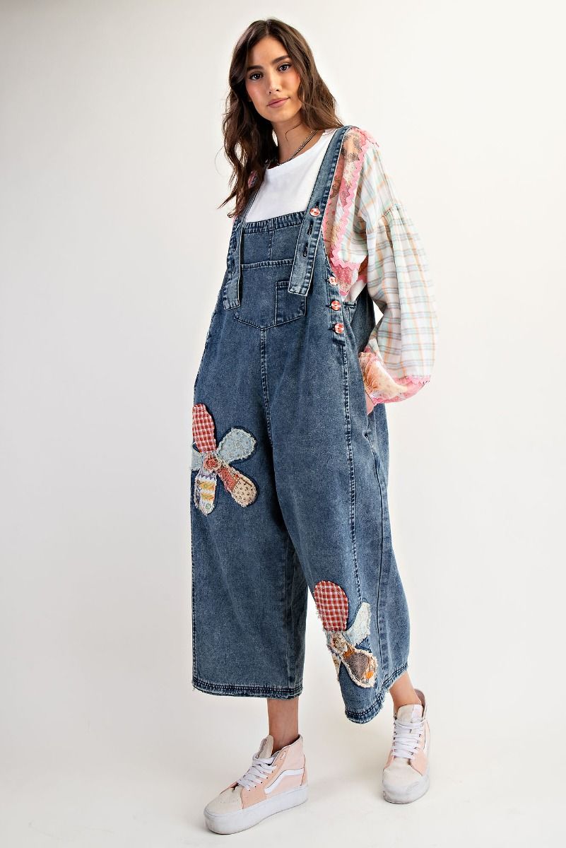 Patchwork Floral Overalls