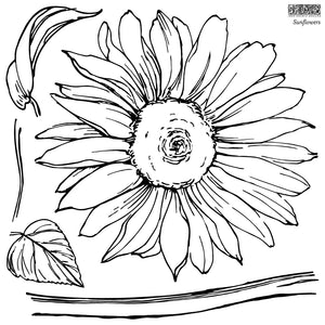 Iron Orchid Designs Decor Stamp Sunflowers