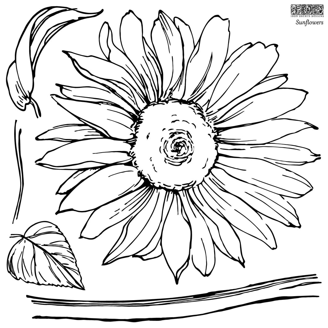 Iron Orchid Designs Decor Stamp Sunflowers