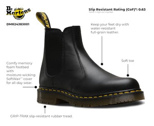 Dr. Martens, Unisex 2976 Slip Resistant Service Boots, Black, 5 US Men/6 US Women
