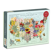 Load image into Gallery viewer, Galison Wendy Gold USA State Flowers Puzzle, 1000 Pieces, 20” x 27” – Jigsaw Puzzle Featuring a Colorful Illustration – Thick Sturdy Pieces, Challenging Family Activity, Great Gift Idea
