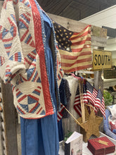 Load image into Gallery viewer, Americana quilt coat with flag
